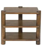 Safavieh Couture Edisyn 3-Shelf Wood Accent Table NoSize Brown