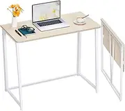 Folding Computer Table, Foldable Writing Work Desk for Home Office Bedroom Small Spaces, 80 * 40 * 75Cm White