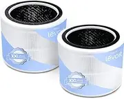 LEVOIT Core 200S-P Replacement Filter, Genuine Core 200S-RF Air Purifier Filters, Supports HEPA Sleep Mode, High-Efficiency Activated Carbon for Removal of Smoke, Odor, Allergens, Pollen, 2 Pack