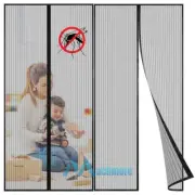 2X Magnetic Screen Mesh Door Curtain Heavy Duty Anti Mosquito Bug Net Hands Free