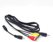 ELNONE 2.5 mm to RCA AV Camcorder Video Cable with RCA Straight Conversion Head,1.5M/5Feet 3RCA Male to 2.5mm Male Cable Audio Video AUX Cable for Smartphones,MP3,Tablets Speakers,Home Theater