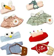 4 Set Stuffed Animal Clothes, 12" Plush Duck Kawaii Baby Doll Clothes Set with Headband and Bag DIY Duck Doll for Girls/Boys Baby for Stuffed Animals