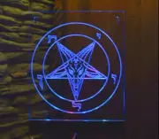 Satan Pentagram Symbol RGB LED Night Light Lamp with VIDEO !
