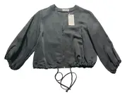 Cue Cropped Zip Up Grey Long Sleeve Jacket New with Tags Size 6 RRP $265
