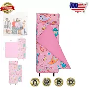 Soft Kids Microfiber Nap Mat & Pillow - Travel-Friendly Paisley Pattern