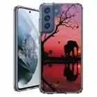 For Samsung Galaxy S20 S21 S23 S24 FE 5g TPU Case+Glass(Safari Sunset)
