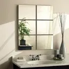 Mirror Wall Sticker Square Supplies Tile 15cm Decal Dining Living Room