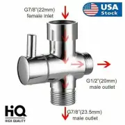7/8"/ 1/2" T-adapter Valve 3-Way Brass For Toilet Bidet Shower Head Diverter
