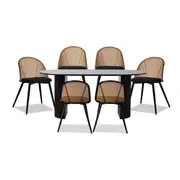 Eve Black Table and Avila Seven Piece Set