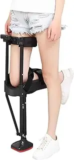 180 ° Adjustable Knee -Up Medical Anti -Skimming Knee Crutch at Hands Free Knee Crutch Without Pain Free -Handed Aids,Left Leg,Black