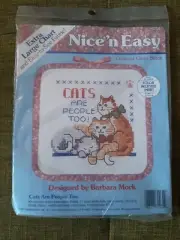 CROSS STITCH KIT CATS Are People Too Dimensions Nice N Easy Counted Kitten VTG