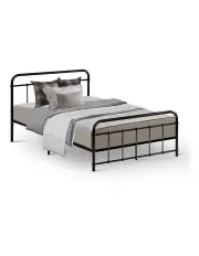 [Artiss] Leo Metal Bed Frame King Single Size Black