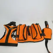 ONDOING HARNESS, DOG BACKPACK AND LEASH ORANGE FOR XL DOG NEW AS IS