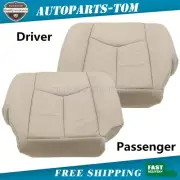 Front PERF Leather Bottom Seat Cover Light Tan For 2003-2006 Cadillac Escalade