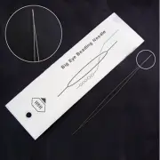 10 Pcs Stainless Steel Big Eye Beading Needles Stainless Steel Color 100x0.3mm