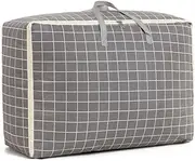 Clothes Quilt Blanket Storage Bag, Moving Storage Organizer with Double Zipper, Large Waterproof Zipper Storage Bag, Bedding Underbed Storage Bag for Duvet, Laundry, Clothes, Quilt (60x37x28cm)