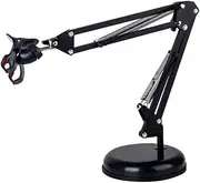 Adjustable Suspension Boom Scissor Arm Stand for Mobile Phones and Microphones Versatile Desk Mount for Streaming Recording and Gaming Black