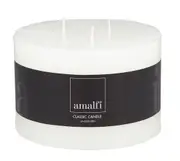 Amalfi Unscented Pillar Candle - White 15x10cm