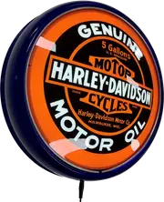 Harley Davidson Motor Oil LED Bar Lighting Wall Sign Light Button Blue