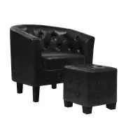 Modern Round Back Armchair Black
