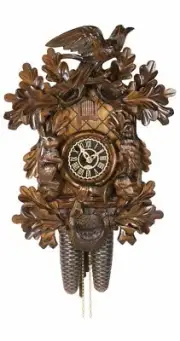 Cuckoo Clock Hunting clock, 8 day running time, walnut TU 8365/4 nu NEW