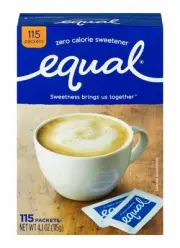 Equal Sweetener Zero Calorie Original Taste Sugar Substitute 115 ct Pack of 2