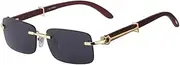 [HCHES] Rimless Sunglasses Men Rectangle Frameless Sun Glasses for Male UV400