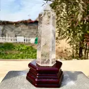 360GNatural Pure Clear Quartz Crystal Point Tower Obelisk Wand Reiki Stone Heali