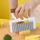 Wavy Potato Lattice Maker Wood Handle Potato Cutter French Fries