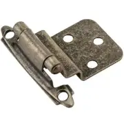 Semi-Concealed Self-Closing Kitchen Cabinet Hinges Antique English 10 Pack Lot