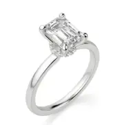 Solstice Emerald Cut Created Diamond Engagement Ring