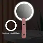 Handheld Mirror LED Light Rechargeable Lighted Travel Makeup Portable Foldable