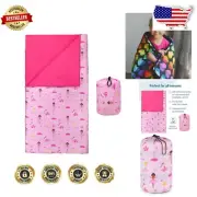 Ballerina Kids Sleeping Bag - Lightweight Roll-Up Design with Storage Bag