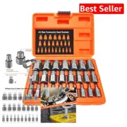 Hex Head Multi-Spline Screw Extractor Set: 25 Pcs Chrome Molybdenum Tool