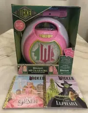 WICKED Bluetooth MP3 Karaoke Machine And Light Show W/Two Little Golden Books