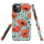 For iPhone 11 Pro Tough Protective Cover, Poppy Field