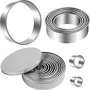 Round Cookie Cutters Set 12 Pieces Bistcuit Cookie Cutters Circle Pastry Cutters Round Donut Ring Molds for Baking for Pastries Doughs Doughnuts