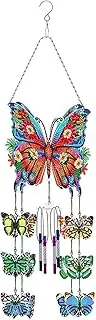 Wind Chimes, Diamond Art Wind Chimes for Outside 5D Butterfly Rhinestone Painting Double Sided Hanging Windchime, Wind Chimes for Outside