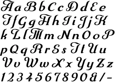 Alphabet Letter Stencil cut from Mylar complete alphabet numbers & symbols # 171