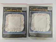 2 Feather Wreath Candlewicking Pillow Kit 16x16" Cross-Stitch Originals Presents