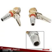 1 Pair Air Tyre Chuck Ball Tire w/Valve Stem Lock On Clip Inflator Steel Fitting