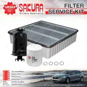 Sakura Oil Air Fuel Filter Service Kit for Mitsubishi Lancer CC 1.6 1.8 3 Door