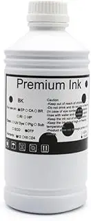1000ml DTG Ink, Textile Garment Ink - Compatible with DX5 DX6 DX7 TX800 XP600 I3200, Compatible with Epson L1800 1390 R1900 R3000 9600 F2000(DTG Ink BK)