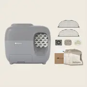 Litter Box Premium Set + Clumping Clay Litter × 2 - Grey
