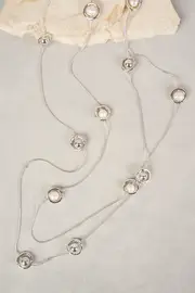 Pearl Double Layer Necklace - Silver