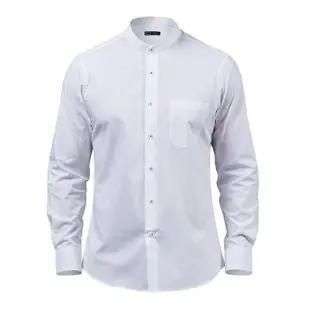 【衣十五】立領白商務襯衫 舒適(商務襯衫)