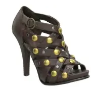 $90 ZIGI SOHO Stamp Studded Platform Heels NEW Brown 6