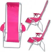 Hohopeti Realistic Miniature Lounge Chairs 3pcs Mini Deck Folding Beach Chairs Safe Material for Miniature House Decor