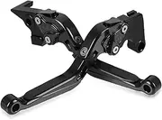 LANQIAN Brake & Clutch Levers Set Foldable Extendable CNC Compatible with Vulcan S 650 2015-2022 Black