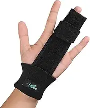 Fibee 2 Finger Splint Trigger Finger Splint, Adjustable Two Finger Splint Full Hand and Wrist Brace Support, Metal Straightening Immobilizer Treatment for Sprains, Mallet Injury, Arthritis, Tendonitis